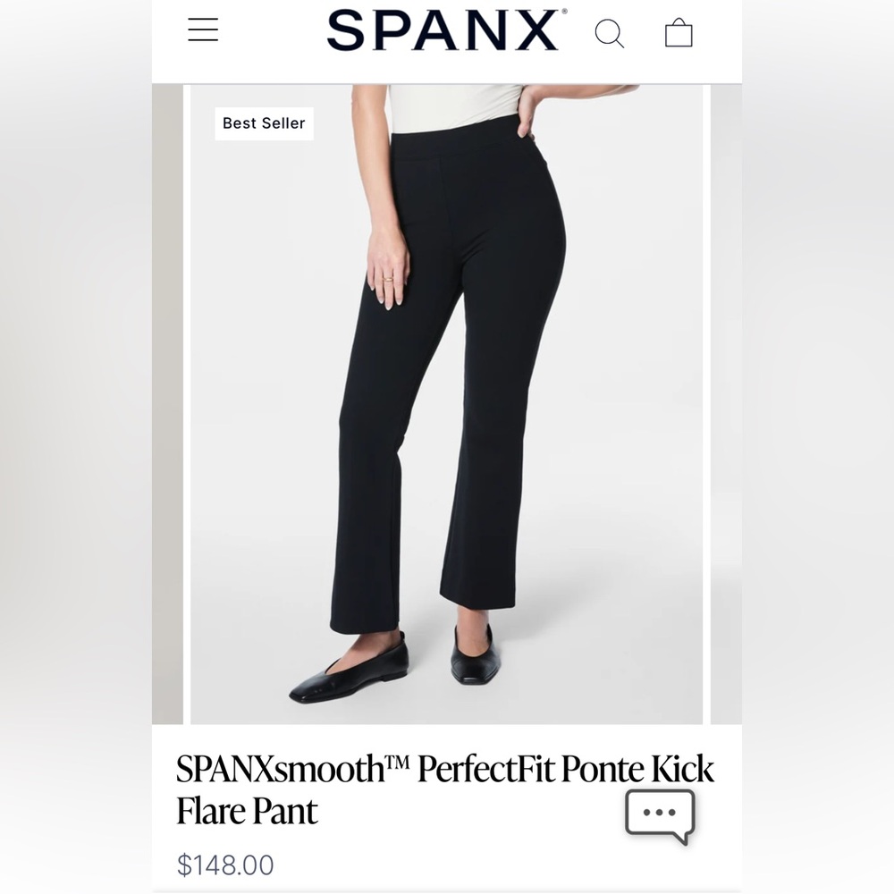 SPANX Black PerfectFit Ponte Kick Flare Pant